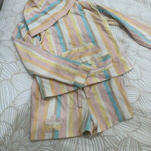 Nordstrom Kids Pajama Set - Pink, Yellow, Blue Stripes
